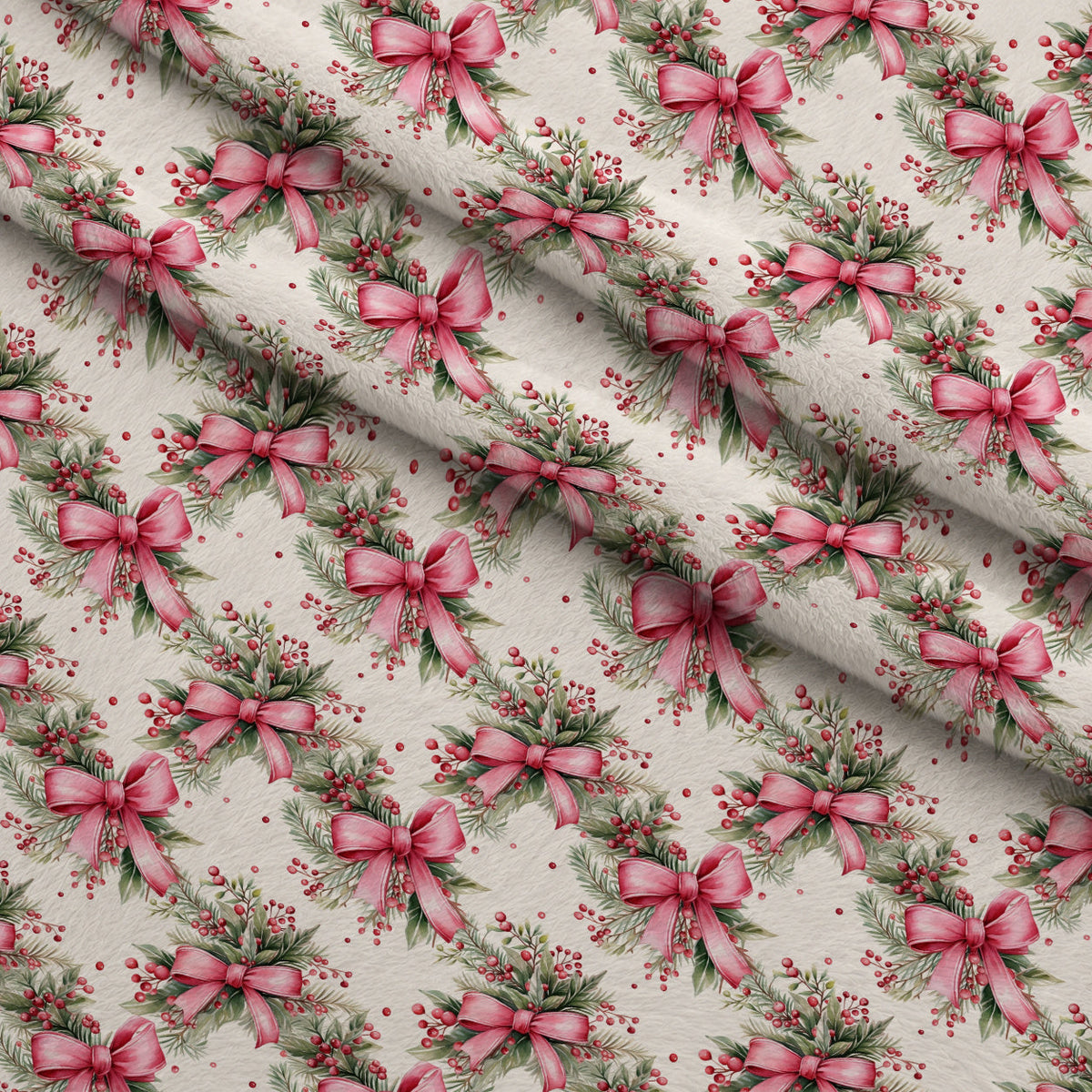 Rosy Noel Pattern 10 Fleece Fabric — fleece fabric folded close-up preview (mv-fleece-v1:lying)