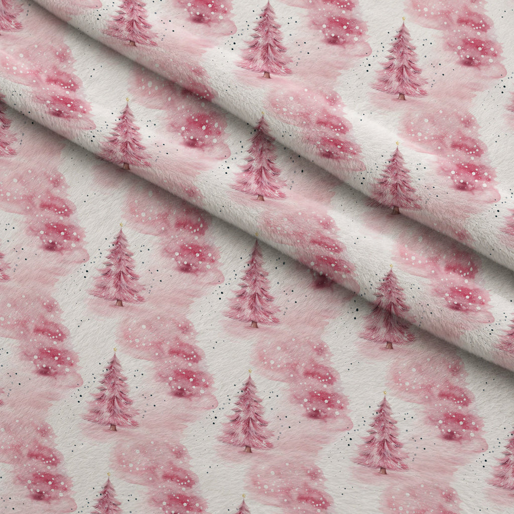 Rosy Noel Pattern 2 Fleece Fabric — fleece fabric folded close-up preview (mv-fleece-v1:lying)