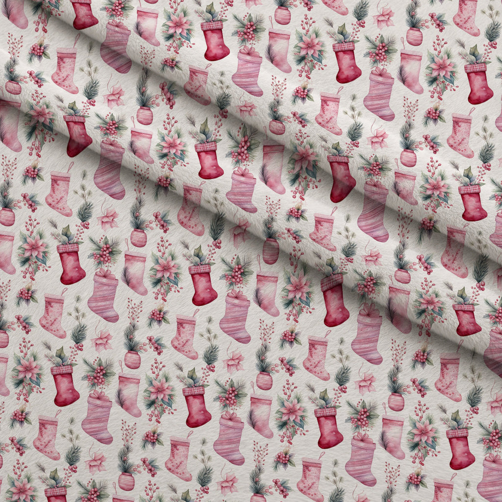 Rosy Noel Pattern 3 Fleece Fabric — fleece fabric folded close-up preview (mv-fleece-v1:lying)
