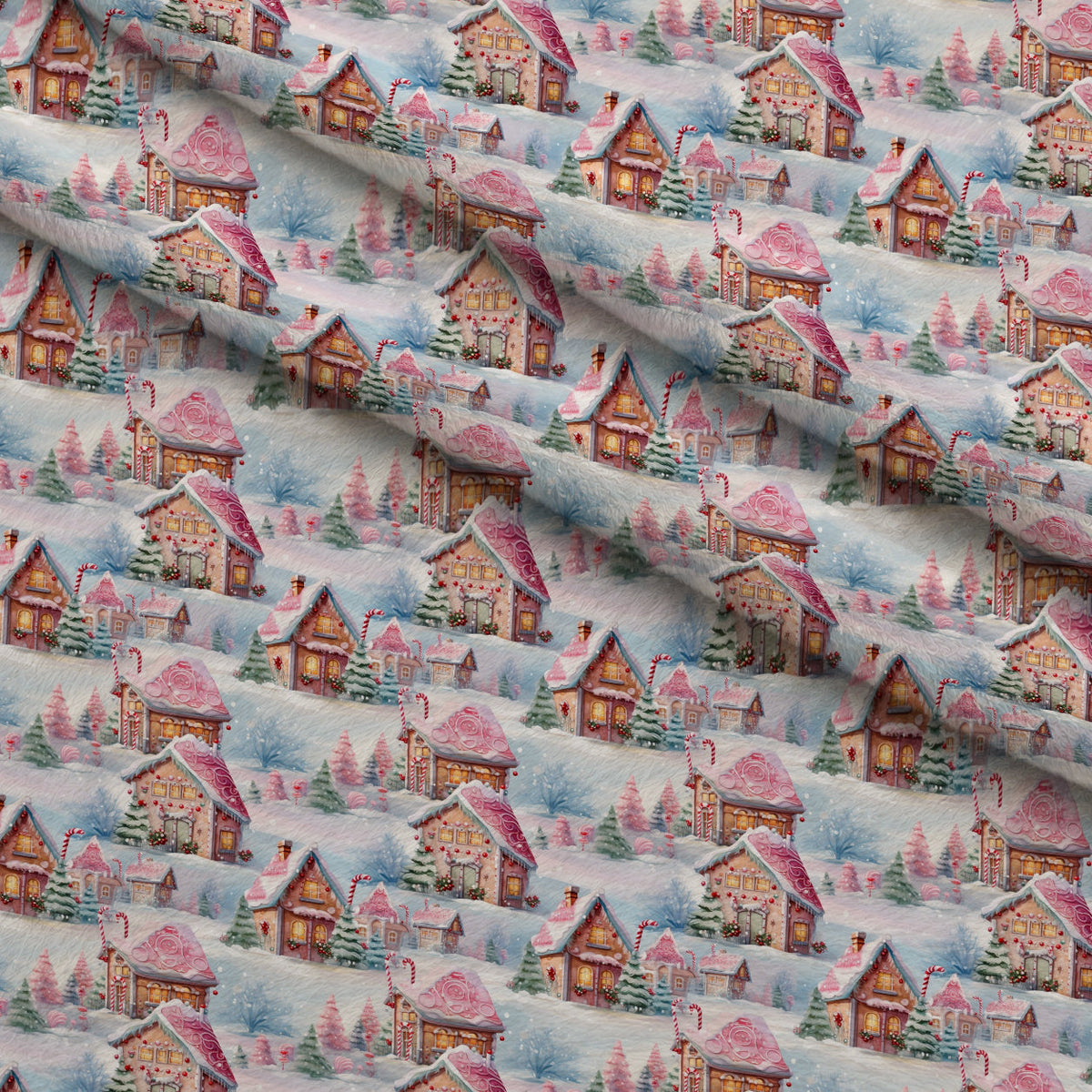 Rosy Noel Pattern 5 Fleece Fabric — fleece fabric folded close-up preview (mv-fleece-v1:lying)