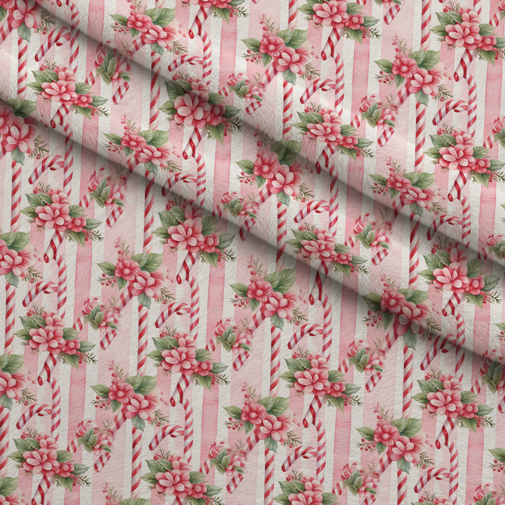 Rosy Noel Pattern 8 Fleece Fabric — fleece fabric folded close-up preview (mv-fleece-v1:lying)