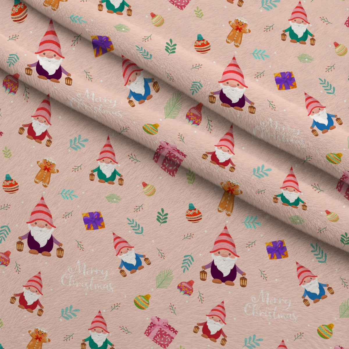 Rosy Yuletide Pattern 1 Fleece Fabric — fleece fabric folded close-up preview (mv-fleece-v1:lying)