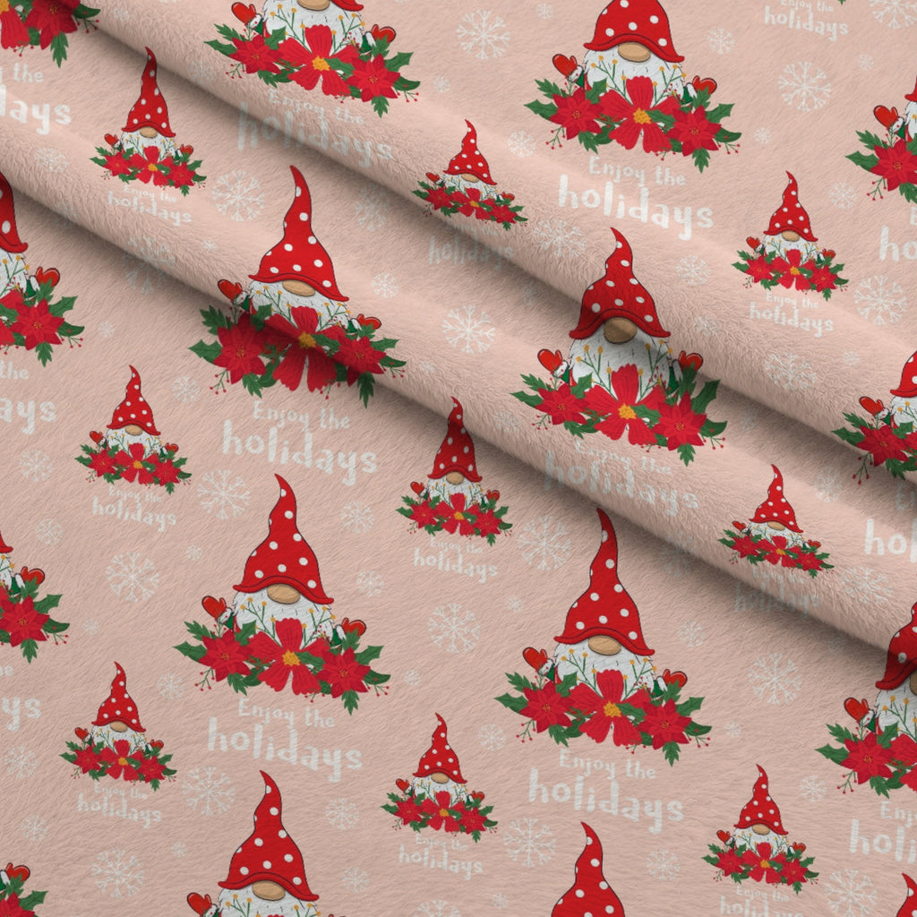 Rosy Yuletide Pattern 10 Fleece Fabric — fleece fabric folded close-up preview (mv-fleece-v1:lying)