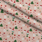Rosy Yuletide Pattern 12 Fleece Fabric — fleece fabric folded close-up preview (mv-fleece-v1:lying)