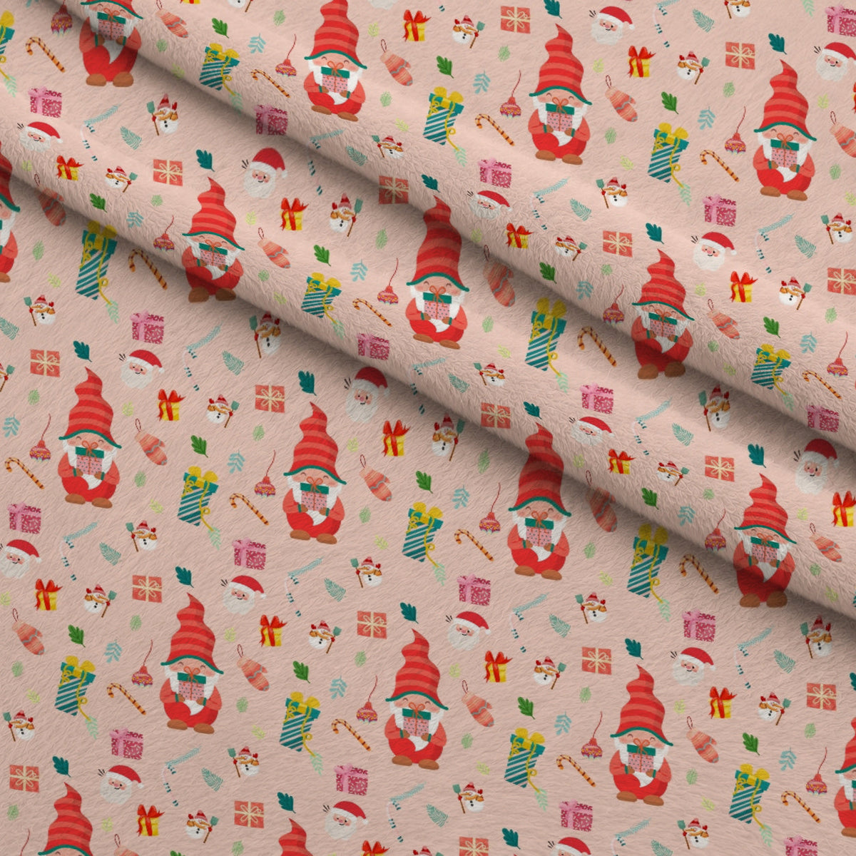 Rosy Yuletide Pattern 2 Fleece Fabric — fleece fabric folded close-up preview (mv-fleece-v1:lying)