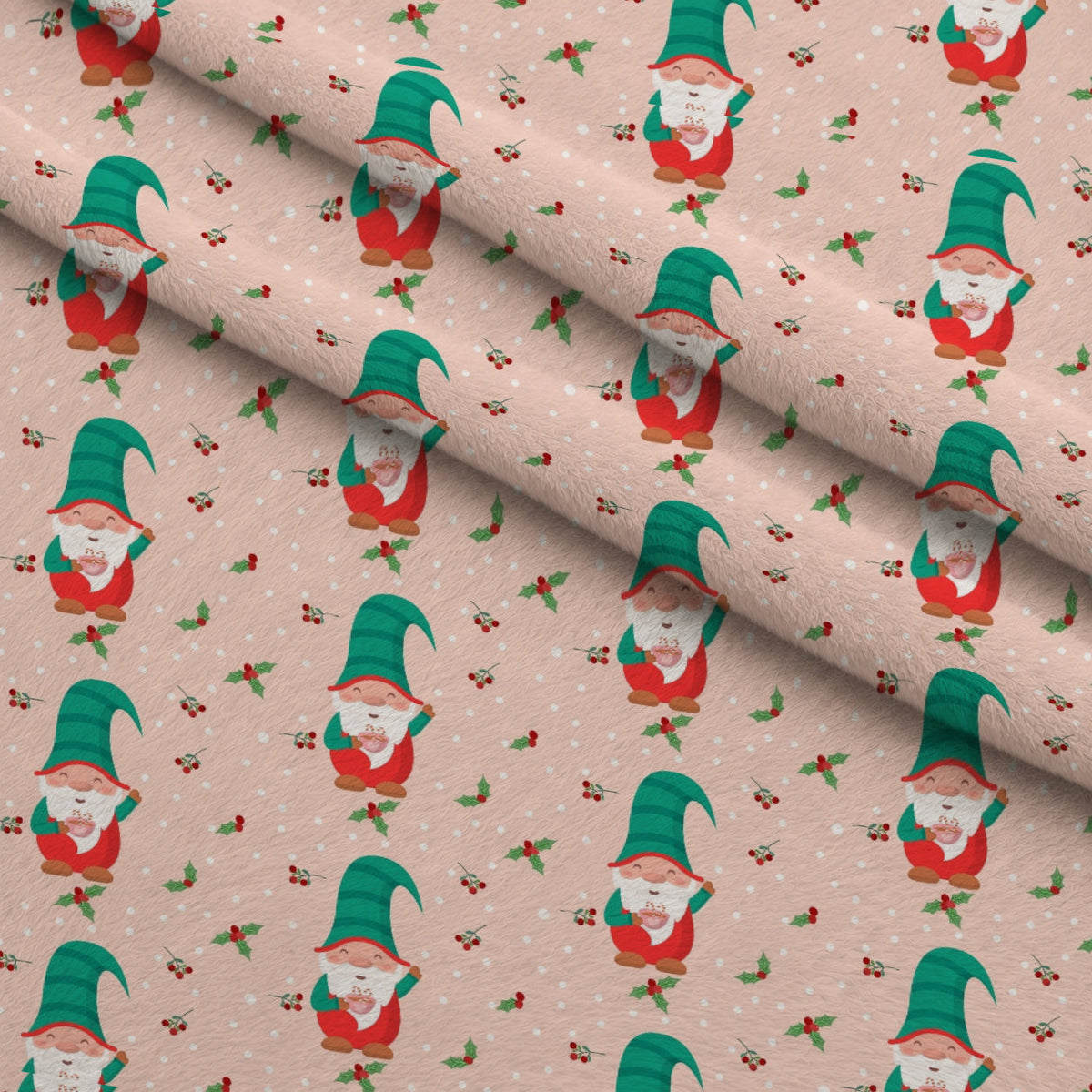 Rosy Yuletide Pattern 3 Fleece Fabric — fleece fabric folded close-up preview (mv-fleece-v1:lying)