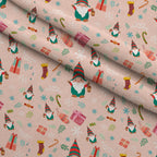 Rosy Yuletide Pattern 5 Fleece Fabric — fleece fabric folded close-up preview (mv-fleece-v1:lying)