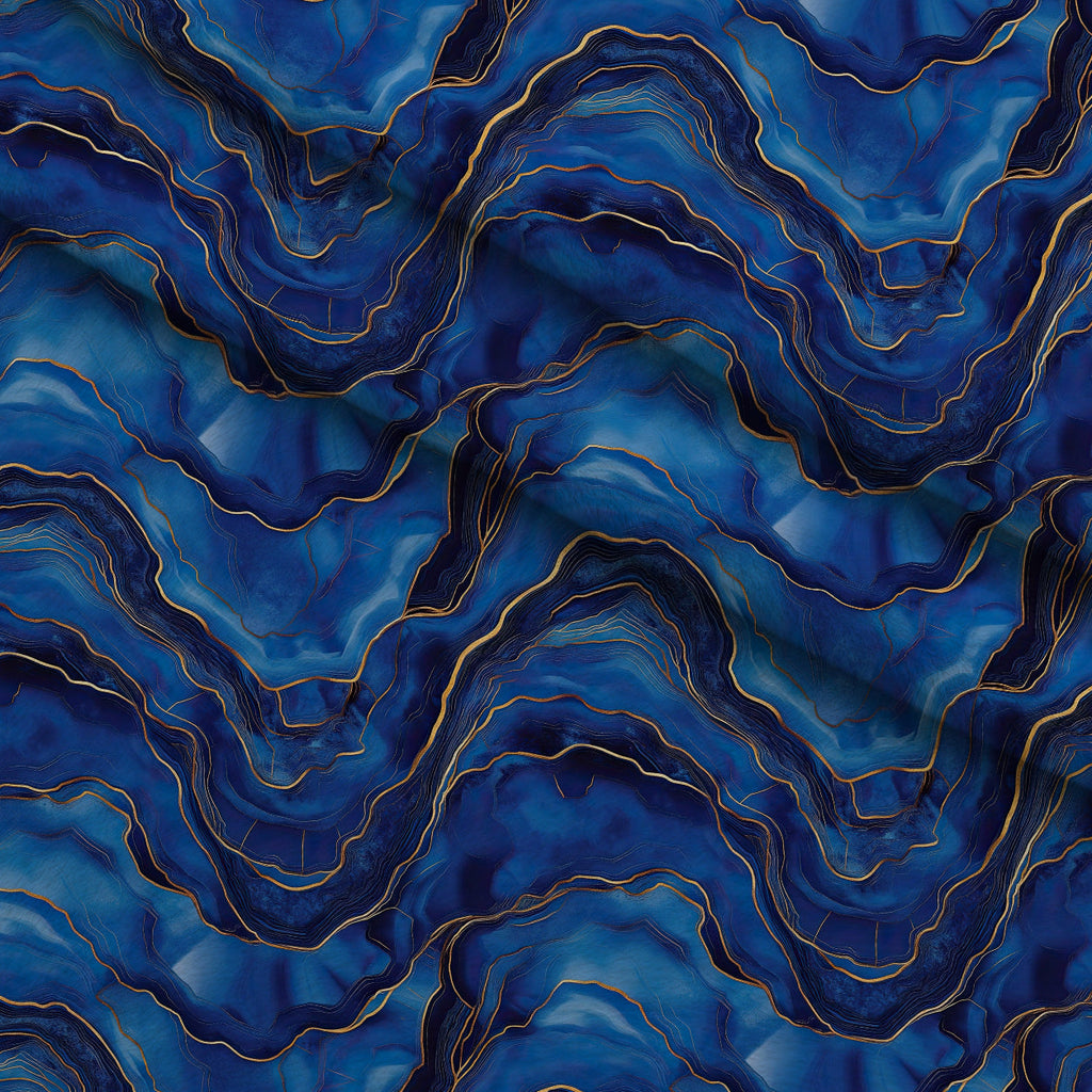 Royal Blue and Gold Agate Pattern 10 Fleece Fabric — fleece fabric folded close-up preview (mv-fleece-v1:lying)