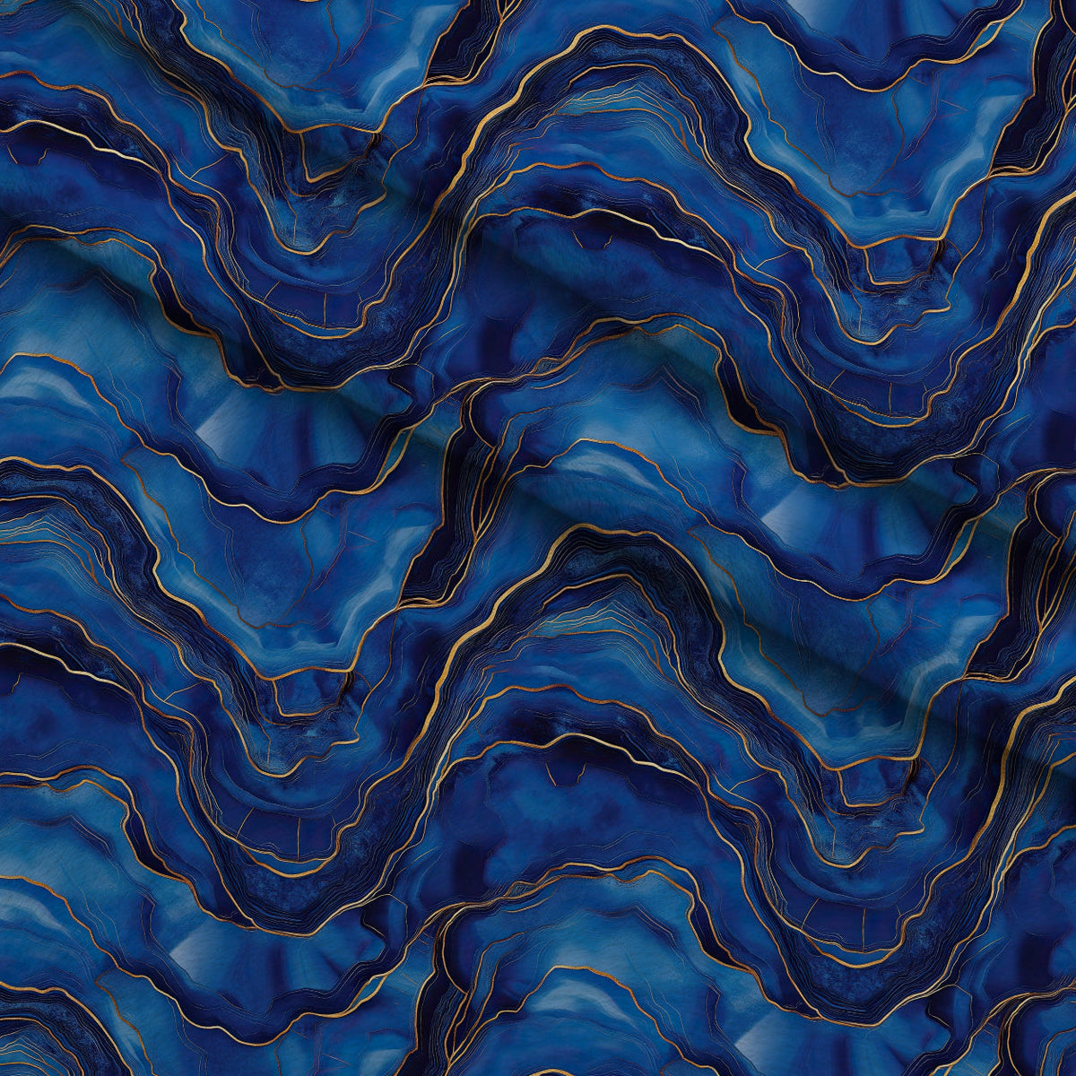 Royal Blue and Gold Agate Pattern 10 Fleece Fabric — fleece fabric folded close-up preview (mv-fleece-v1:lying)
