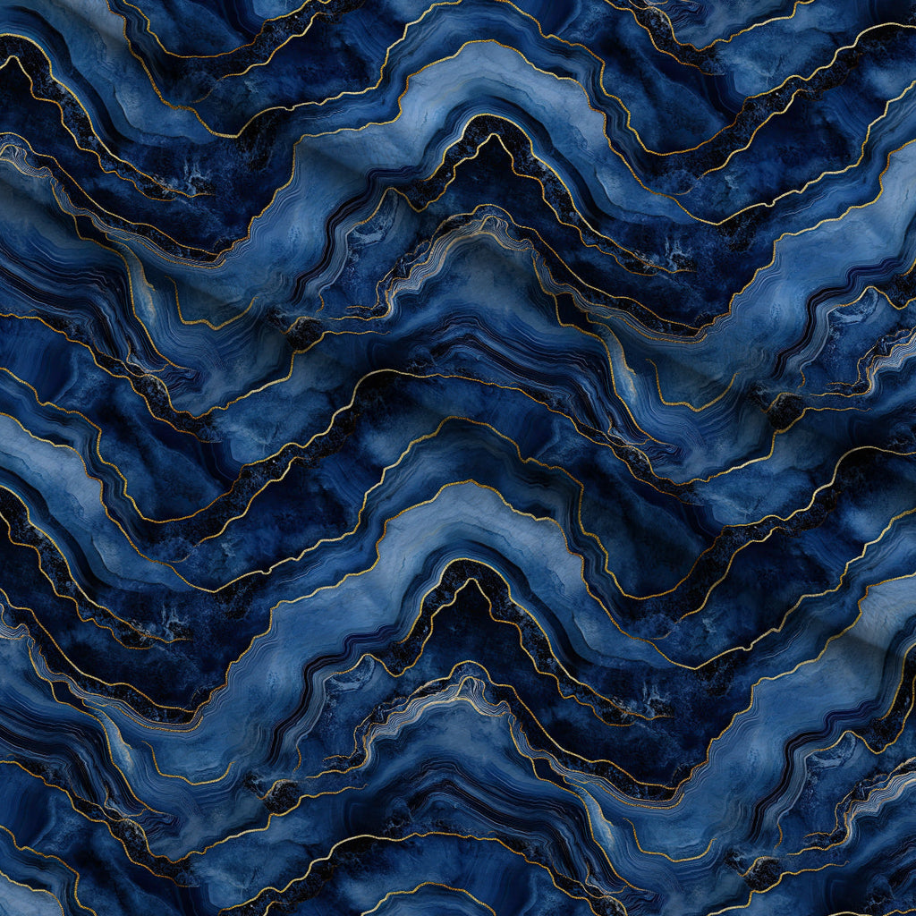 Royal Blue and Gold Agate Pattern 29 Fleece Fabric — fleece fabric folded close-up preview (mv-fleece-v1:lying)