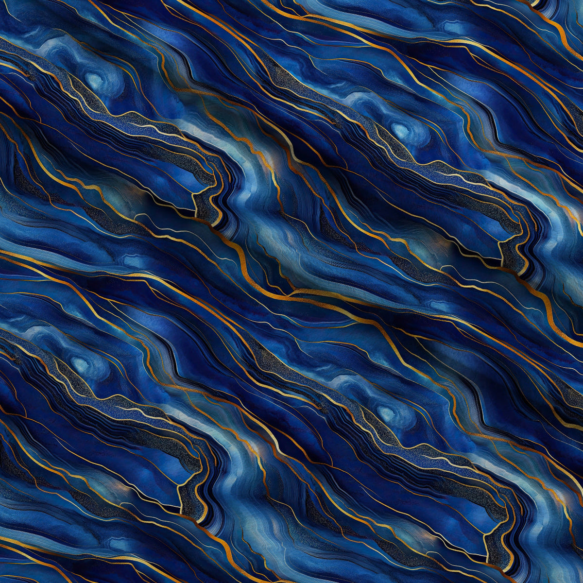 Royal Blue and Gold Agate Pattern 30 Fleece Fabric — fleece fabric folded close-up preview (mv-fleece-v1:lying)