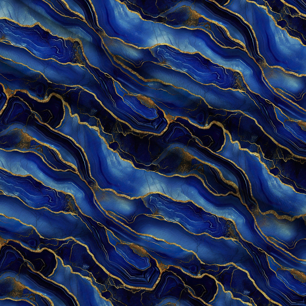 Royal Blue and Gold Agate Pattern 33 Fleece Fabric — fleece fabric folded close-up preview (mv-fleece-v1:lying)