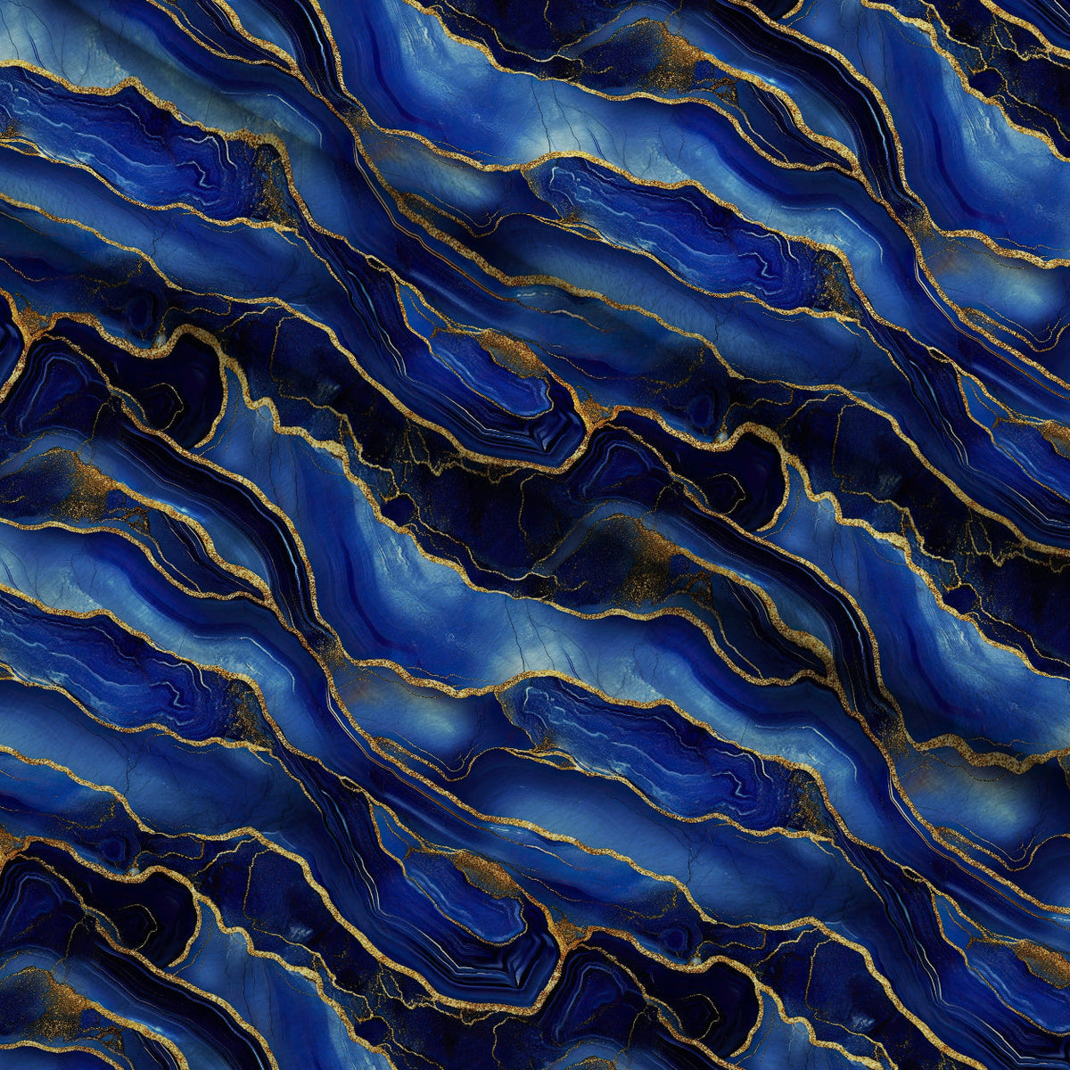 Royal Blue and Gold Agate Pattern 33 Fleece Fabric — fleece fabric folded close-up preview (mv-fleece-v1:lying)