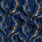 Royal Blue and Gold Agate Pattern 4 Fleece Fabric — fleece fabric folded close-up preview (mv-fleece-v1:lying)