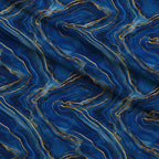 Royal Blue and Gold Agate Pattern 6 Fleece Fabric — fleece fabric folded close-up preview (mv-fleece-v1:lying)