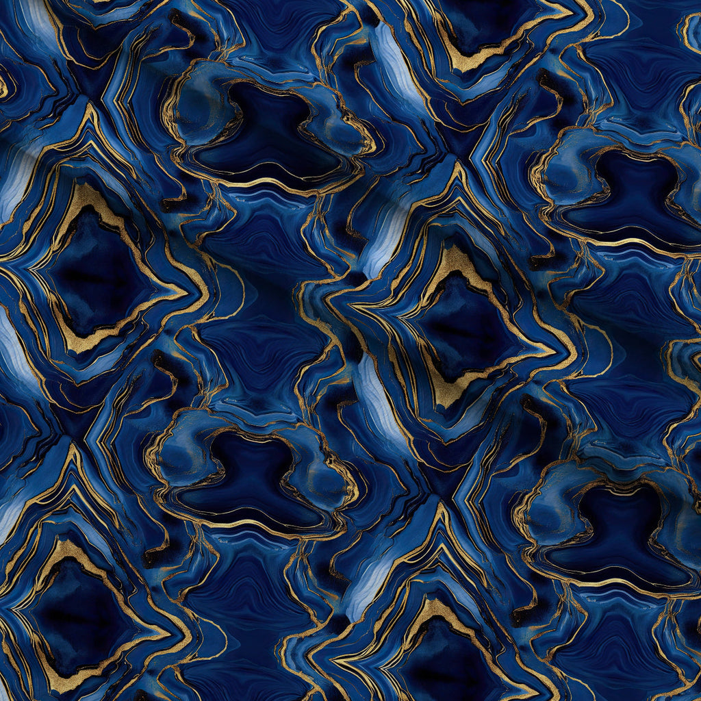 Royal Blue and Gold Agate Pattern 8 Fleece Fabric — fleece fabric folded close-up preview (mv-fleece-v1:lying)