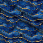 Royal Blue and Gold Agate Pattern 9 Fleece Fabric — fleece fabric folded close-up preview (mv-fleece-v1:lying)