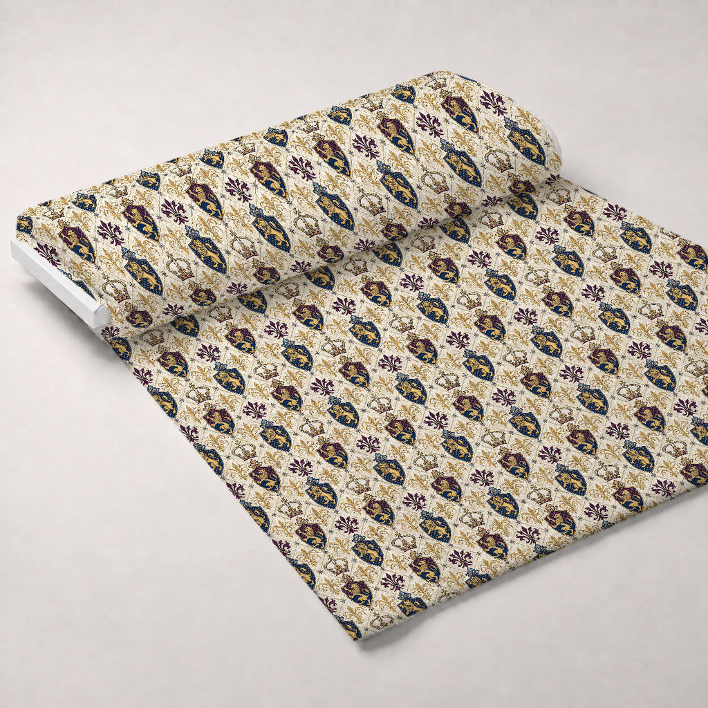 Royal Crest Pattern 3 Fleece Fabric — fleece fabric unrolled bolt preview (mv-fleece-v1:bolt)