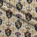 Royal Crest Pattern 3 Fleece Fabric — fleece fabric folded close-up preview (mv-fleece-v1:lying)