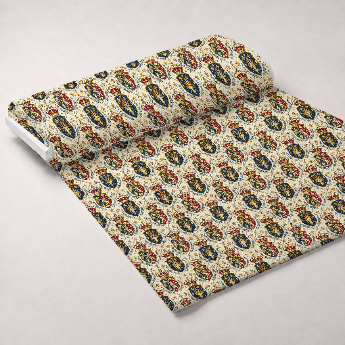 Royal Crest Pattern 5 Fleece Fabric — fleece fabric unrolled bolt preview (mv-fleece-v1:bolt)