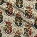 Royal Crest Pattern 5 Fleece Fabric — fleece fabric folded close-up preview (mv-fleece-v1:lying)