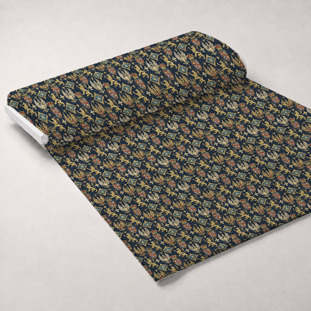 Royal Crest Pattern 7 Fleece Fabric — fleece fabric unrolled bolt preview (mv-fleece-v1:bolt)
