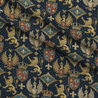 Royal Crest Pattern 7 Fleece Fabric — fleece fabric folded close-up preview (mv-fleece-v1:lying)