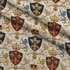 Royal Crest Pattern 9 Fleece Fabric — fleece fabric folded close-up preview (mv-fleece-v1:lying)
