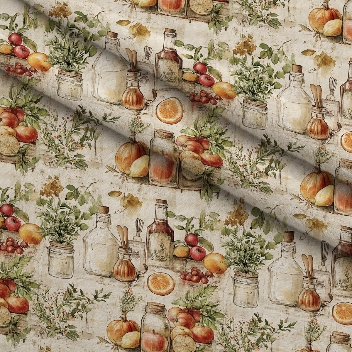 Rustic Pantry Pattern 1 Fleece Fabric — fleece fabric folded close-up preview (mv-fleece-v1:lying)