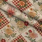 Rustic Patchwork Quilt Pattern 1 Fleece Fabric — fleece fabric folded close-up preview (mv-fleece-v1:lying)