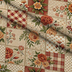 Rustic Patchwork Quilt Pattern 5 Fleece Fabric — fleece fabric folded close-up preview (mv-fleece-v1:lying)