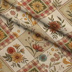 Rustic Patchwork Quilt Pattern 6 Fleece Fabric — fleece fabric folded close-up preview (mv-fleece-v1:lying)
