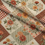 Rustic Patchwork Quilt Pattern 7 Fleece Fabric — fleece fabric folded close-up preview (mv-fleece-v1:lying)