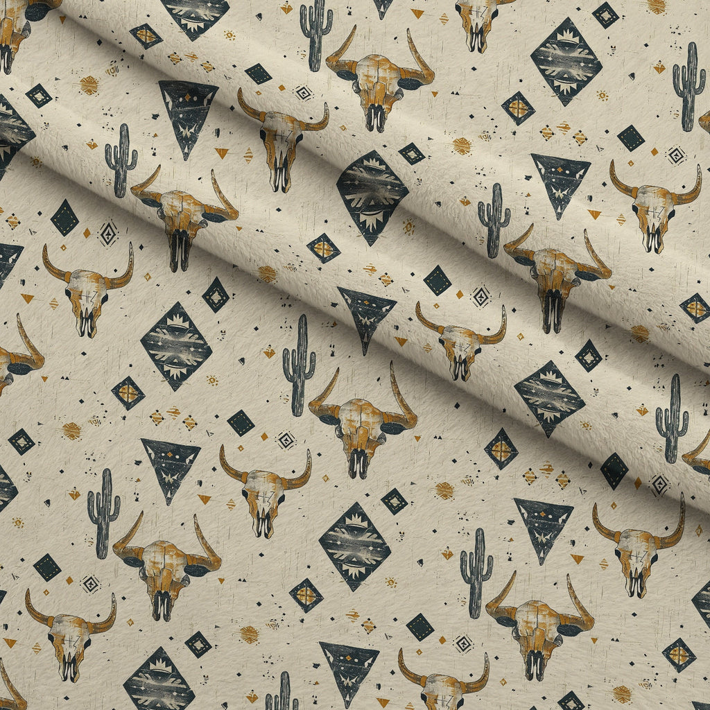 Rustic Rodeo Pattern 2 Fleece Fabric — fleece fabric folded close-up preview (mv-fleece-v1:lying)