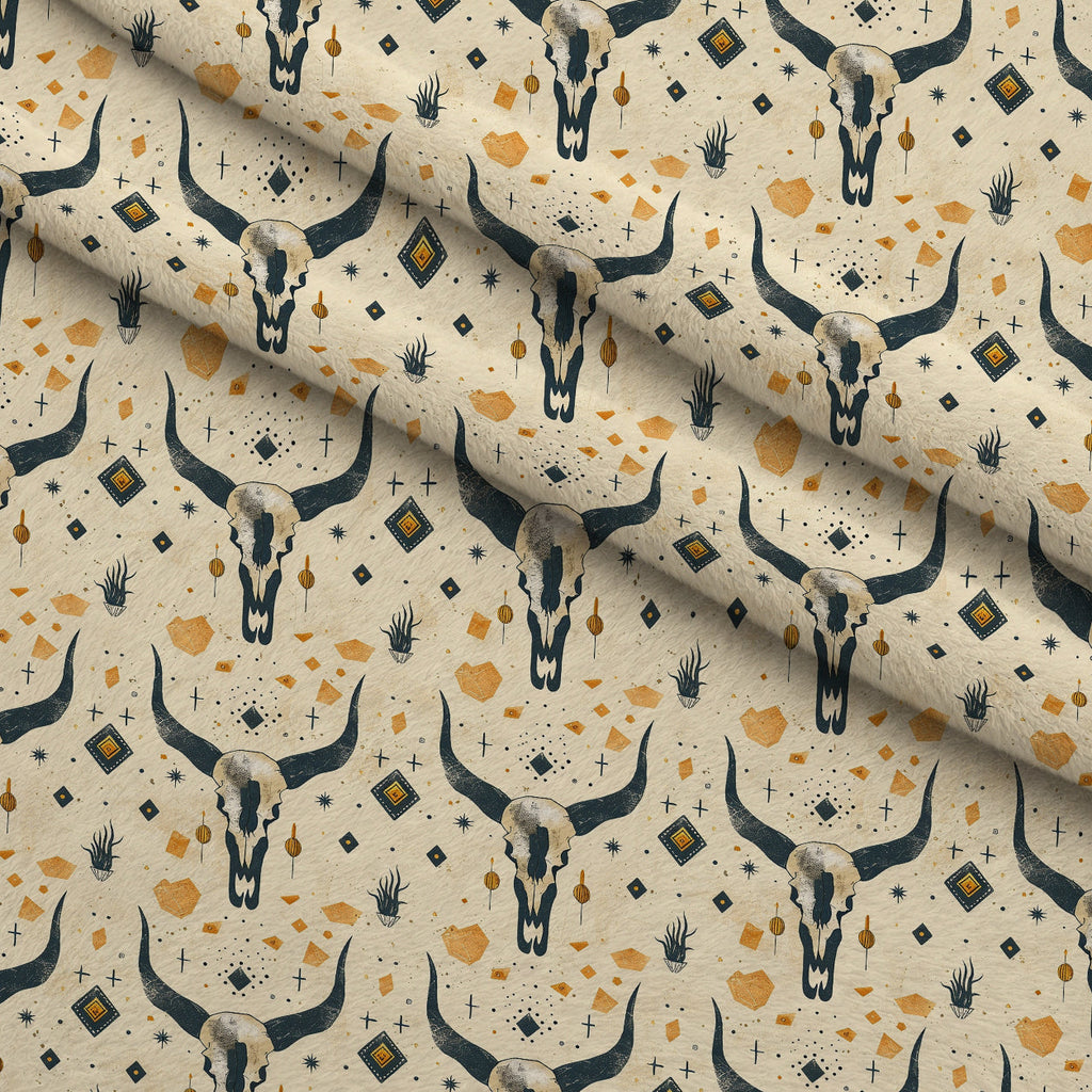 Rustic Rodeo Pattern 3 Fleece Fabric — fleece fabric folded close-up preview (mv-fleece-v1:lying)