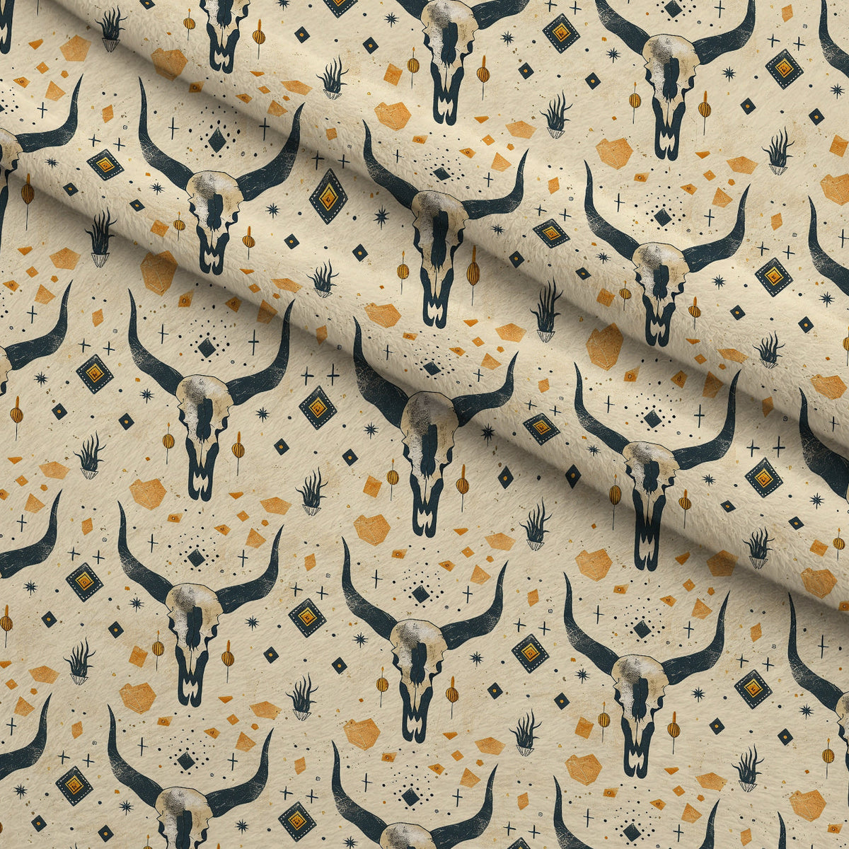 Rustic Rodeo Pattern 3 Fleece Fabric — fleece fabric folded close-up preview (mv-fleece-v1:lying)