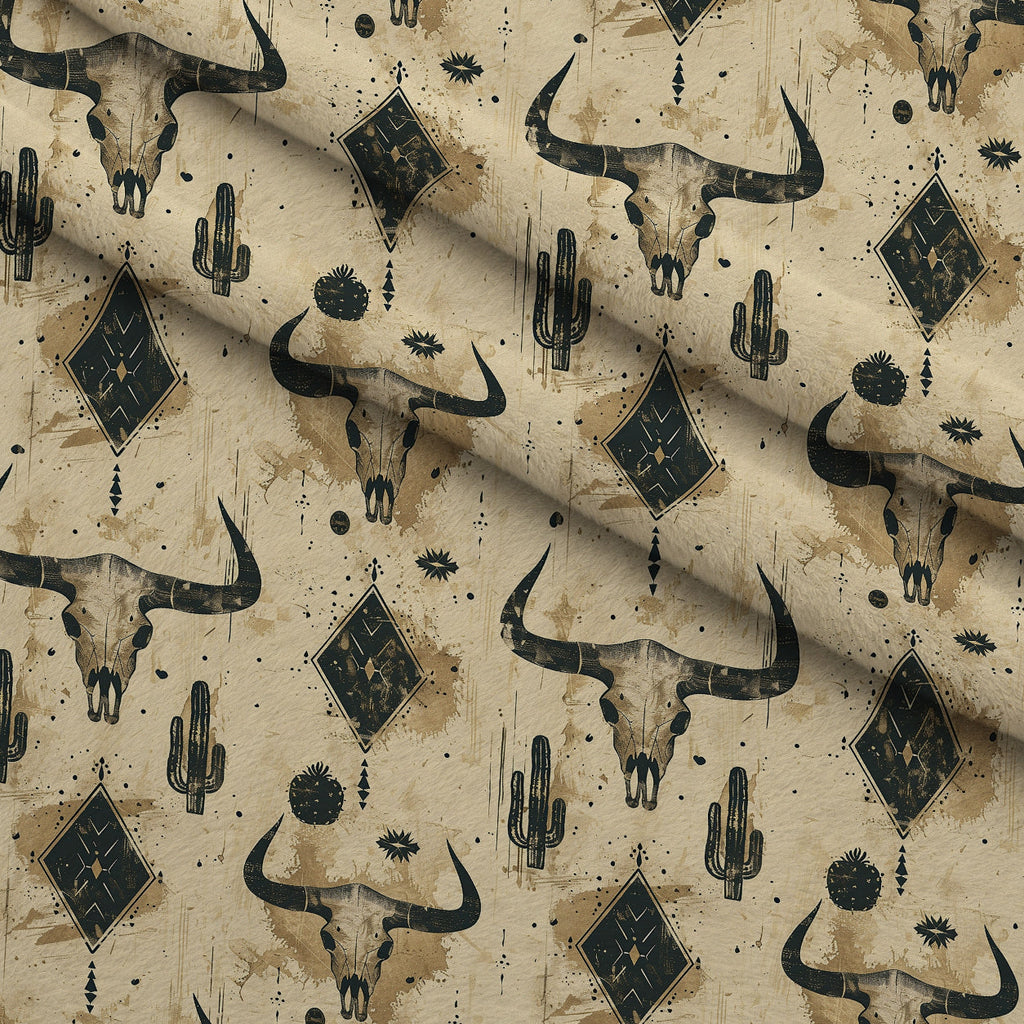 Rustic Rodeo Pattern 4 Fleece Fabric — fleece fabric folded close-up preview (mv-fleece-v1:lying)
