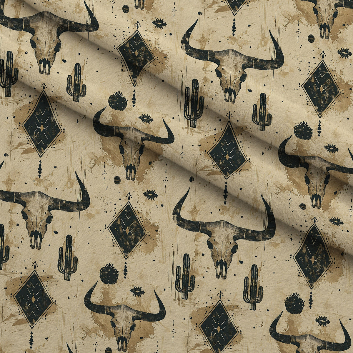 Rustic Rodeo Pattern 4 Fleece Fabric — fleece fabric folded close-up preview (mv-fleece-v1:lying)