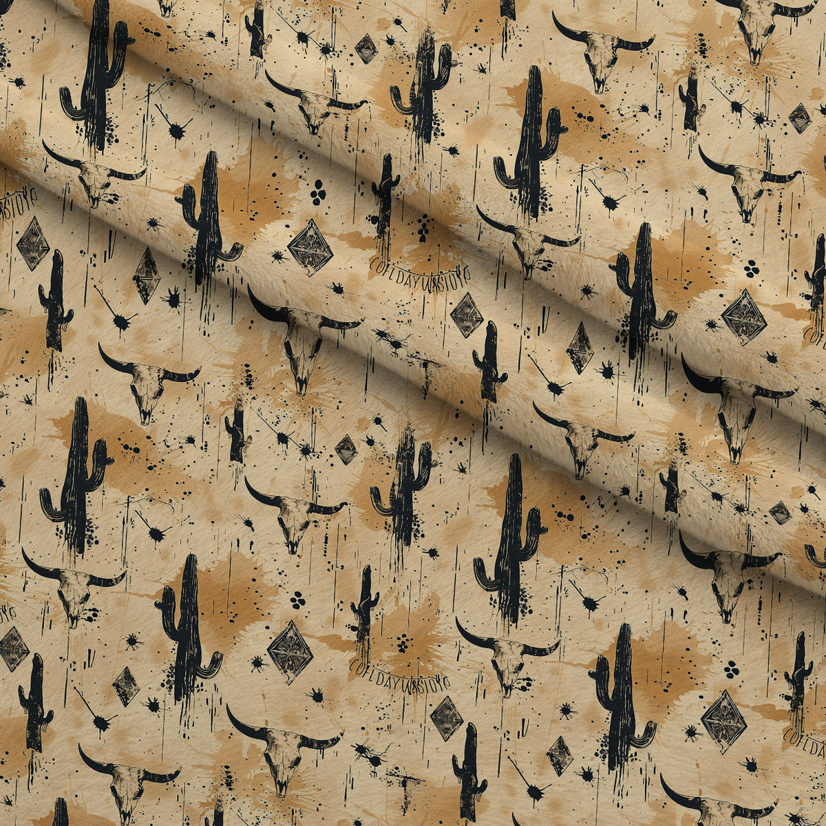 Rustic Rodeo Pattern 5 Fleece Fabric — fleece fabric folded close-up preview (mv-fleece-v1:lying)