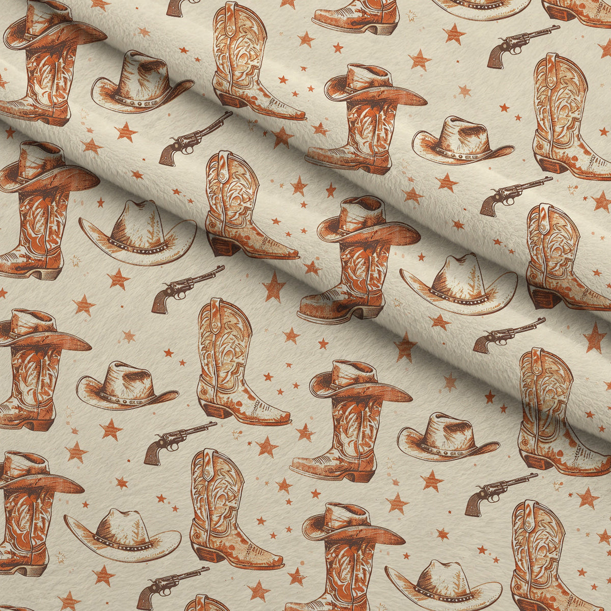 Rustic Rodeo Pattern 7 Fleece Fabric — fleece fabric folded close-up preview (mv-fleece-v1:lying)