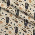 Rustic Rodeo Pattern 8 Fleece Fabric — fleece fabric folded close-up preview (mv-fleece-v1:lying)