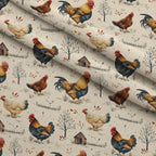 Rustic Roost Pattern 7 Fleece Fabric — fleece fabric folded close-up preview (mv-fleece-v1:lying)