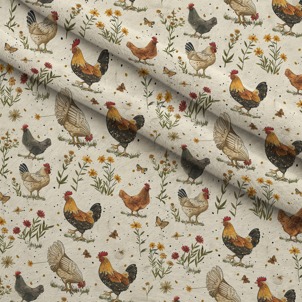 Rustic Roost Pattern 8 Fleece Fabric — fleece fabric folded close-up preview (mv-fleece-v1:lying)