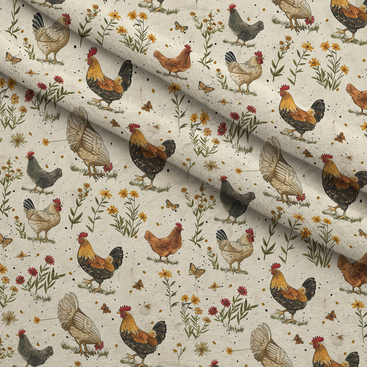 Rustic Roost Pattern 8 Fleece Fabric — fleece fabric folded close-up preview (mv-fleece-v1:lying)