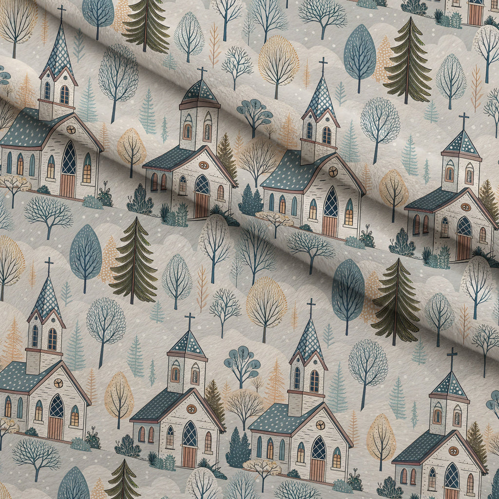 Sacred Meadow Pattern 1 Fleece Fabric — fleece fabric folded close-up preview (mv-fleece-v1:lying)