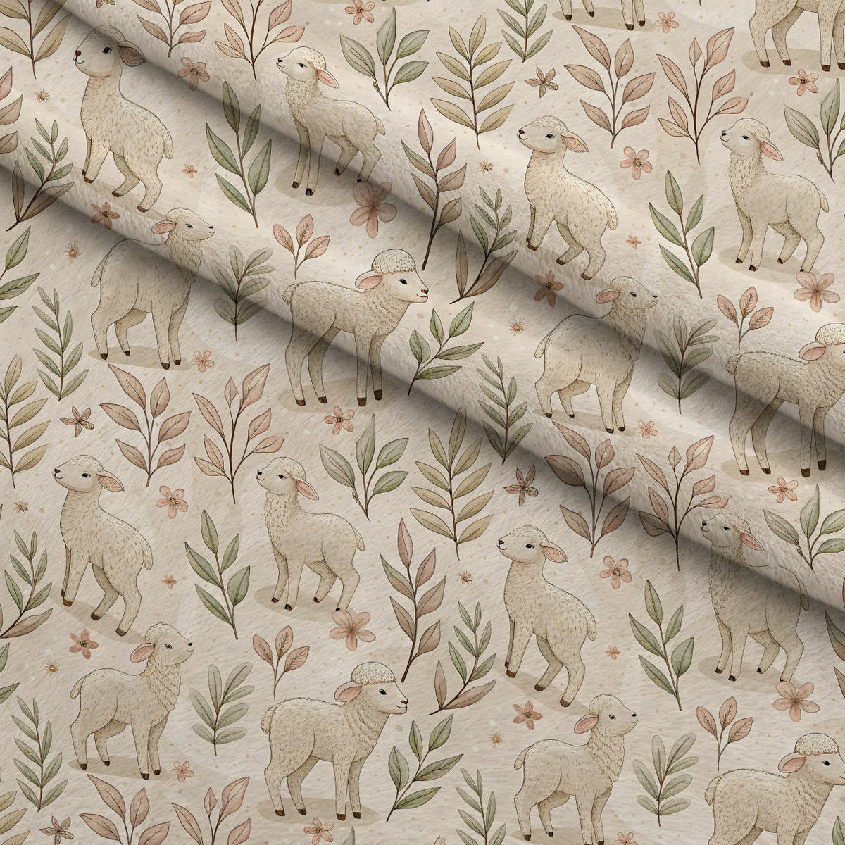 Sacred Meadow Pattern 8 Fleece Fabric — fleece fabric folded close-up preview (mv-fleece-v1:lying)