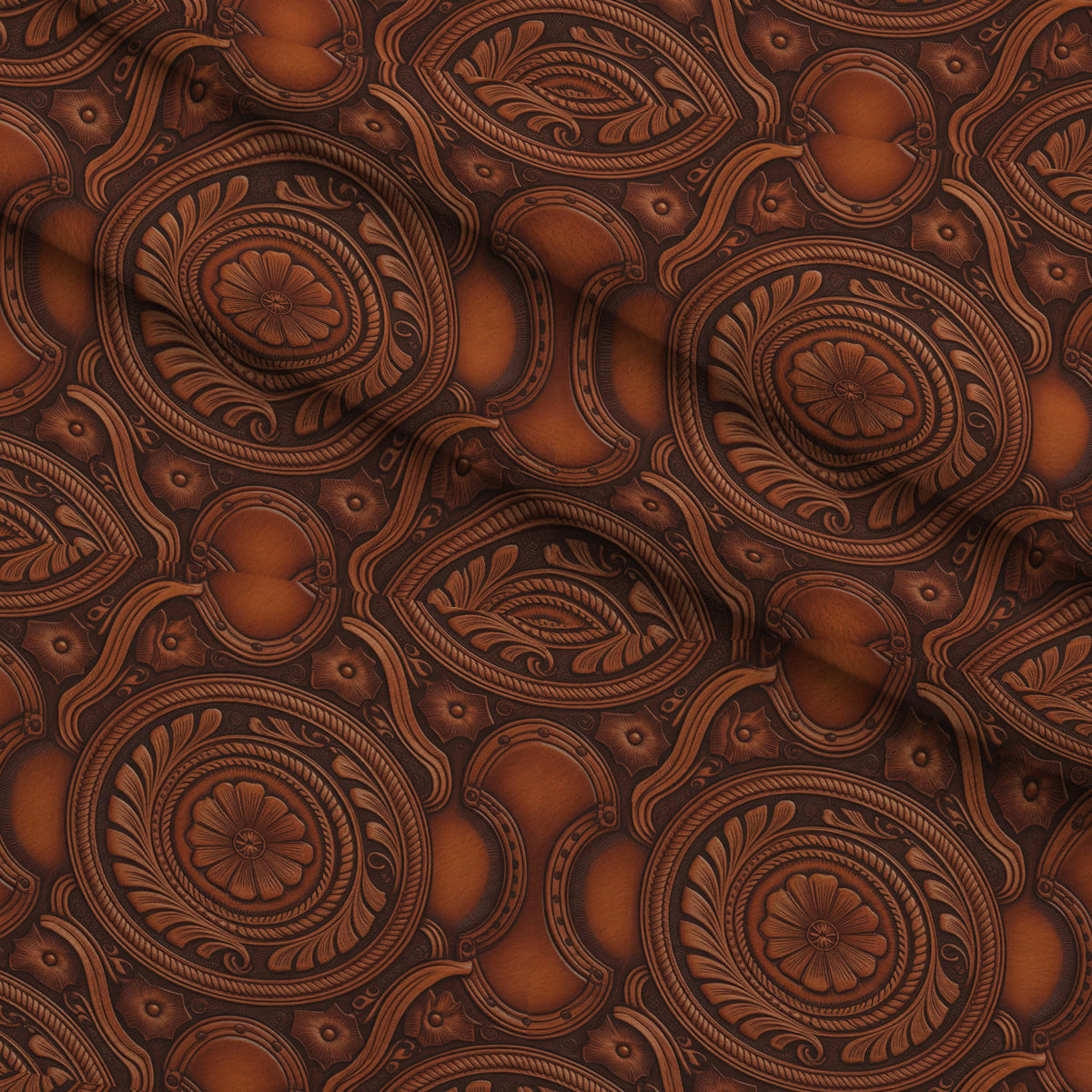 Saddle Blossom Pattern 14 Fleece Fabric — fleece fabric folded close-up preview (mv-fleece-v1:lying)