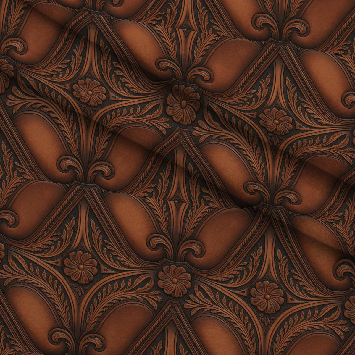 Saddle Blossom Pattern 9 Fleece Fabric — fleece fabric folded close-up preview (mv-fleece-v1:lying)