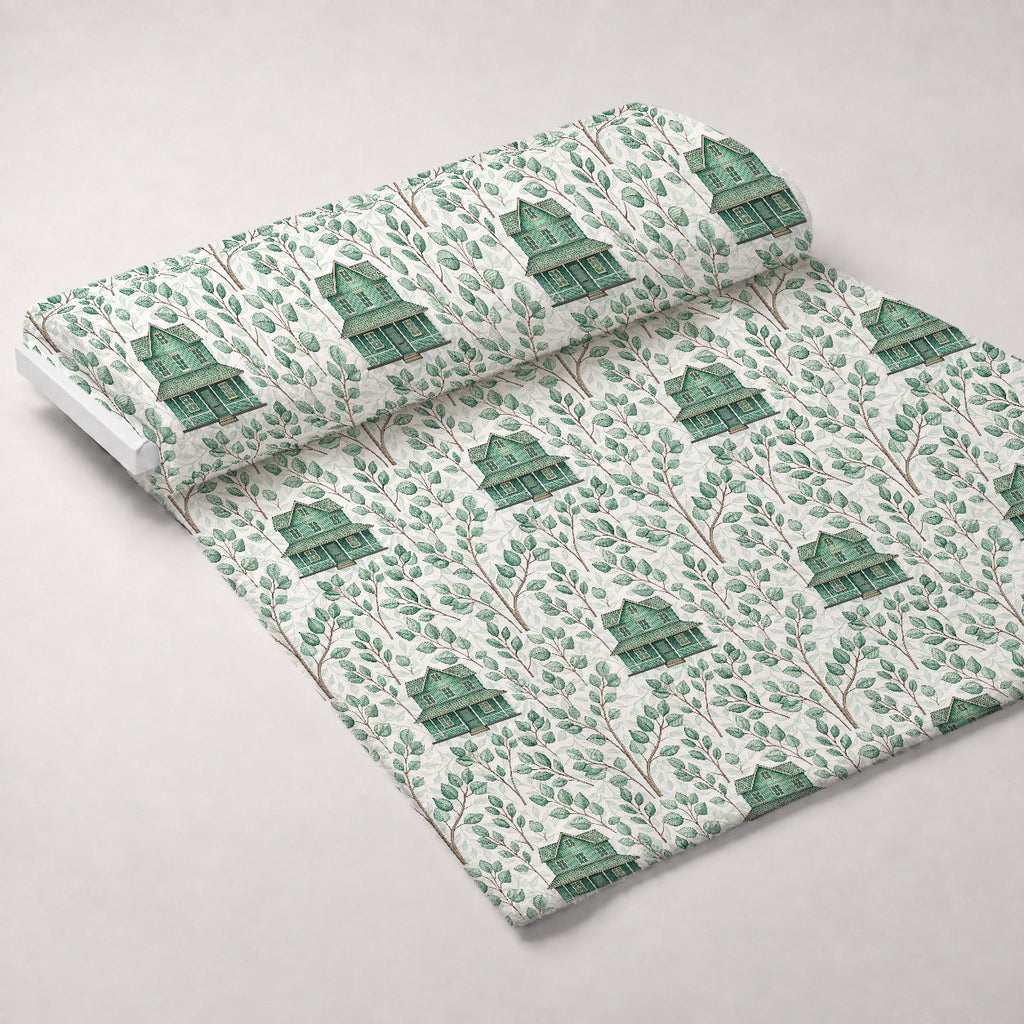 Sage Homestead Pattern 2 Fleece Fabric — fleece fabric unrolled bolt preview (mv-fleece-v1:bolt)