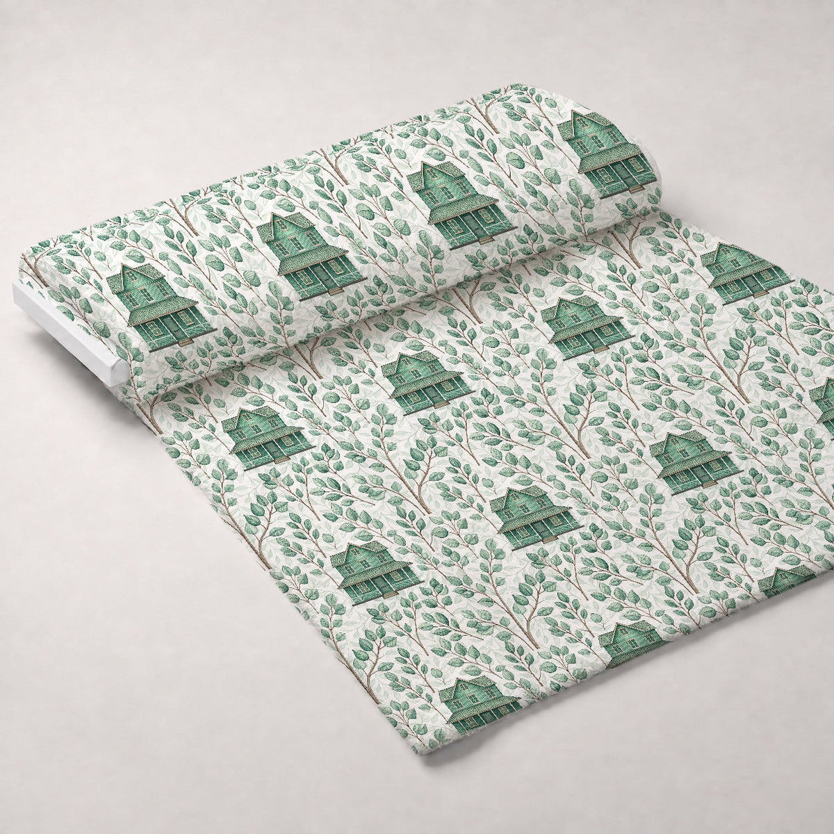 Sage Homestead Pattern 2 Fleece Fabric — fleece fabric unrolled bolt preview (mv-fleece-v1:bolt)